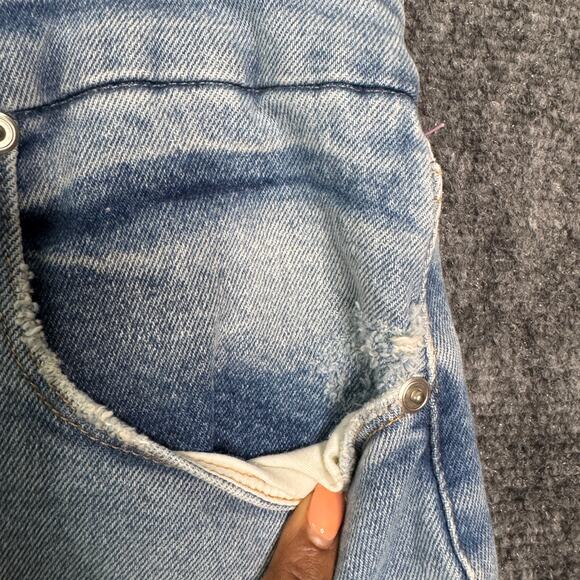 Good American Jeans Womens 14/32 Light Blue Skinny Split Hem High Rise Casual - Picture 12 of 14